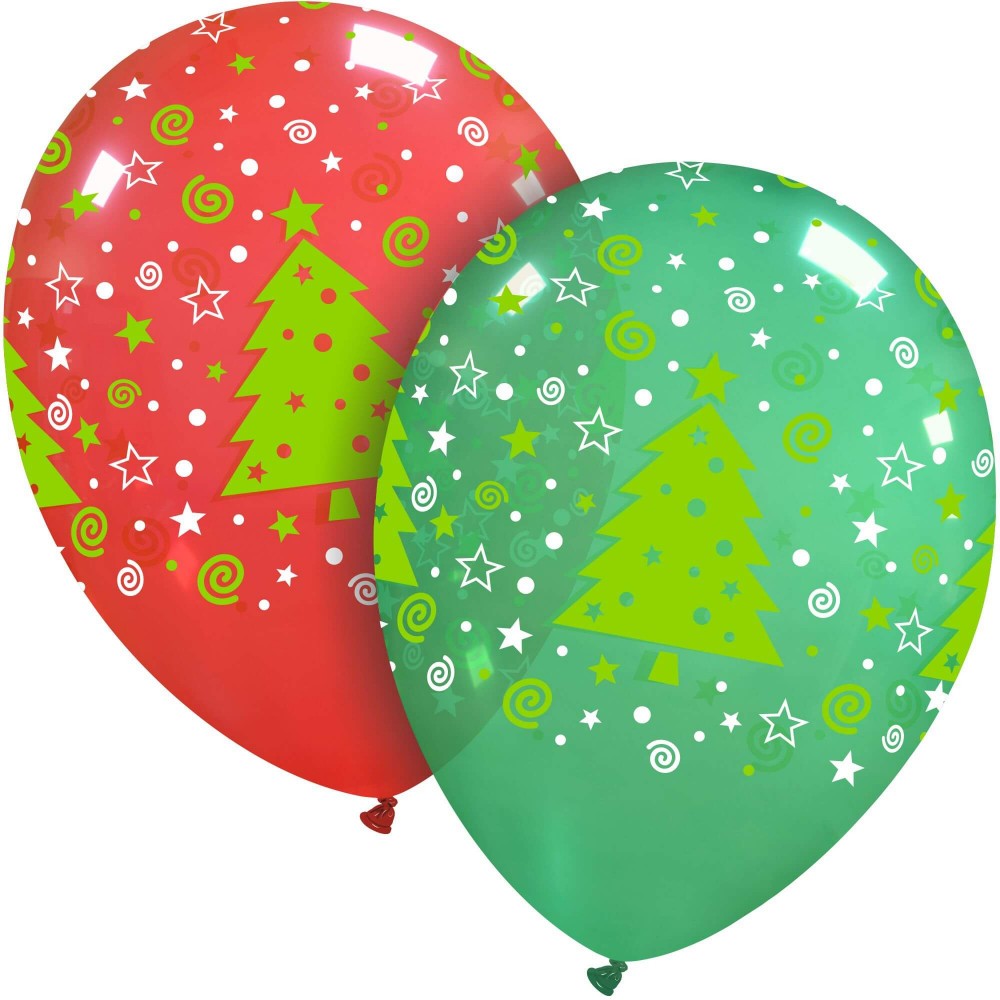 Uninflated 12 Inches Christmas Tree All Around (25 Per Bag) Cattex Brand Latex Balloons Manufacturered By Cattex