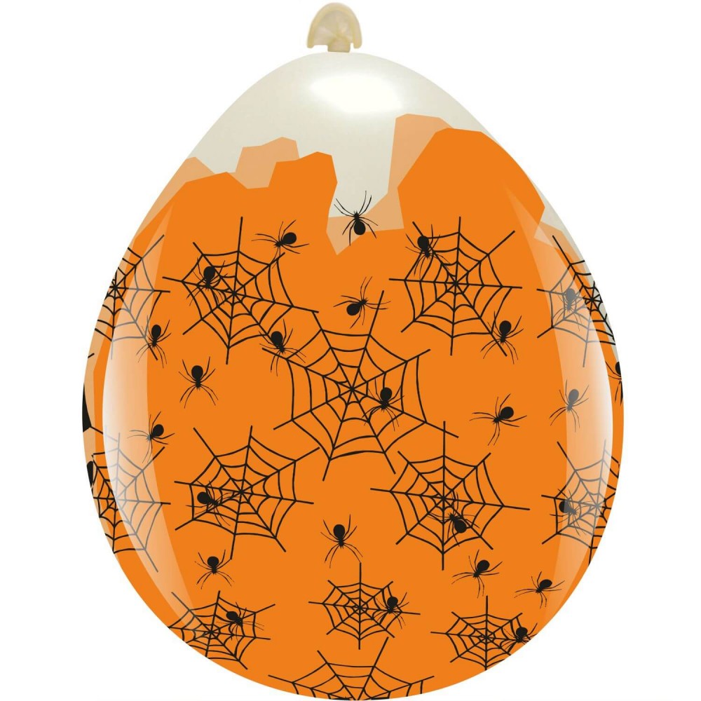 Uninflated 18 Inches Spider Webs All Around (10 Per Bag) Cattex Brand Latex Stuffing Balloons Manufacturered By Cattex