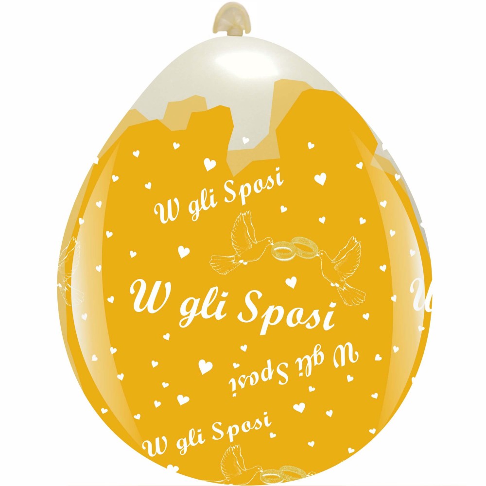 Uninflated 18 Inches Newlywed All Around (10 Per Bag) Cattex Brand Stuffing Latex Balloons Manufacturered By Cattex