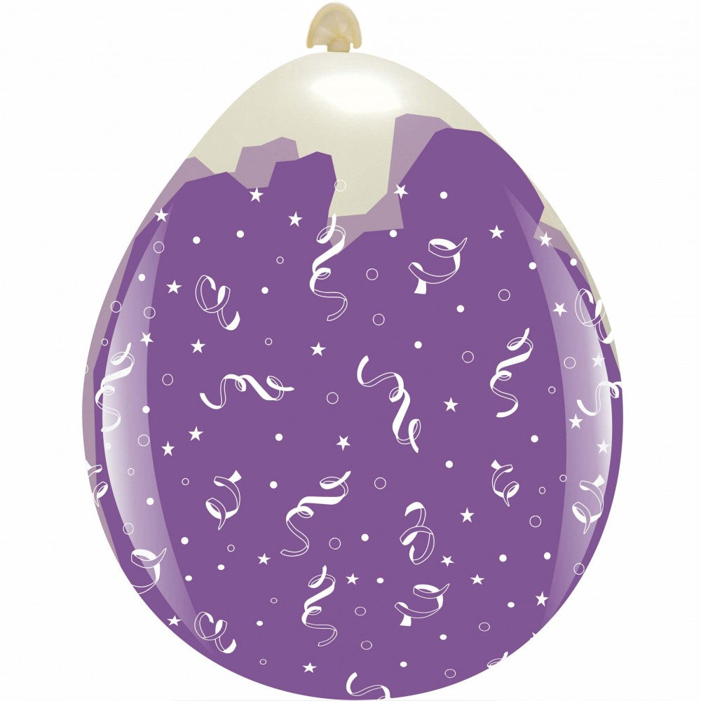 Uninflated 18 Inches Streamers All Around (10 Per Bag) Cattex Brand Stuffing Latex Balloons Manufacturered By Cattex