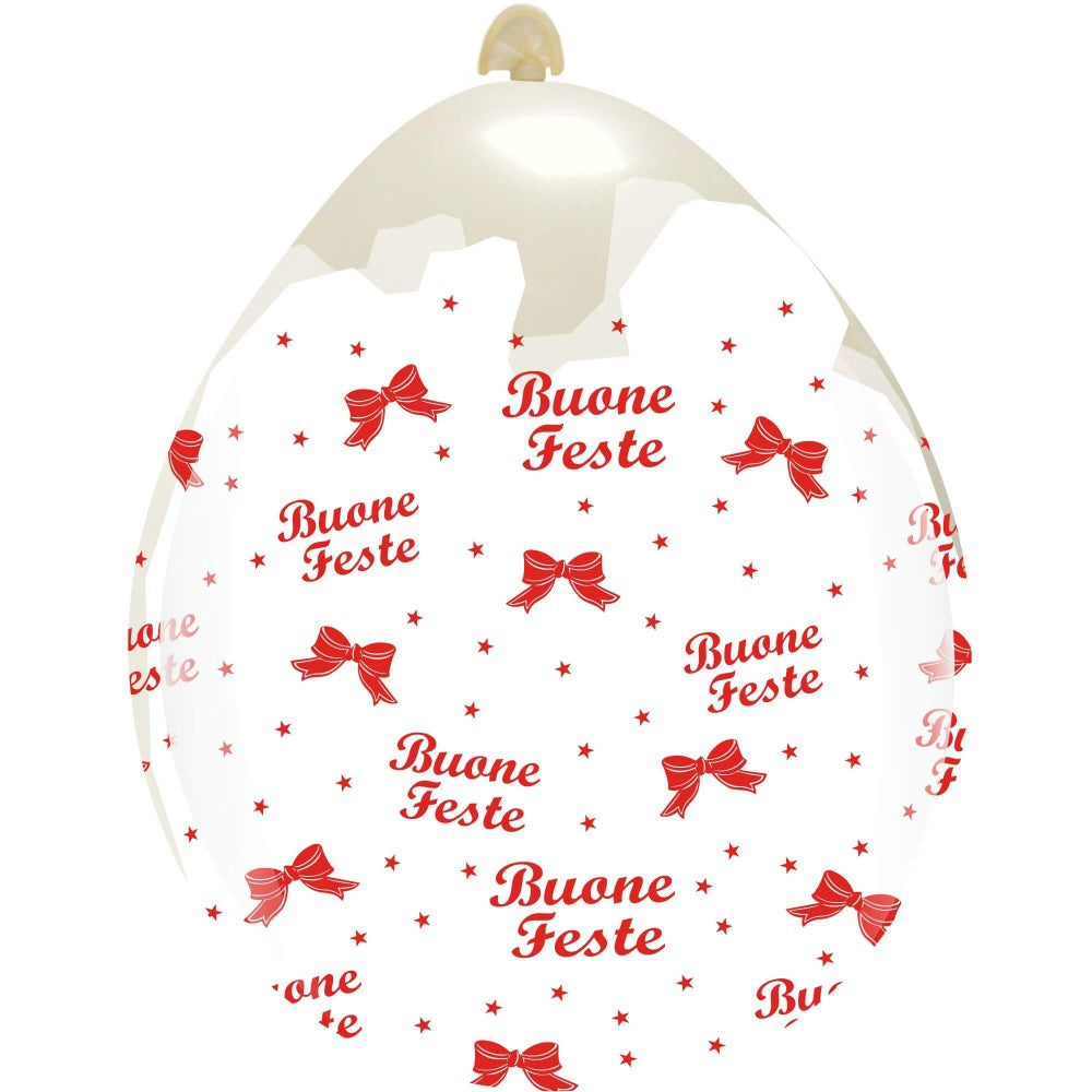 Uninflated 18 Inches Happy Holidays All Around (10 Per Bag) Cattex Brand Latex Stuffing Balloons Manufacturered By Cattex