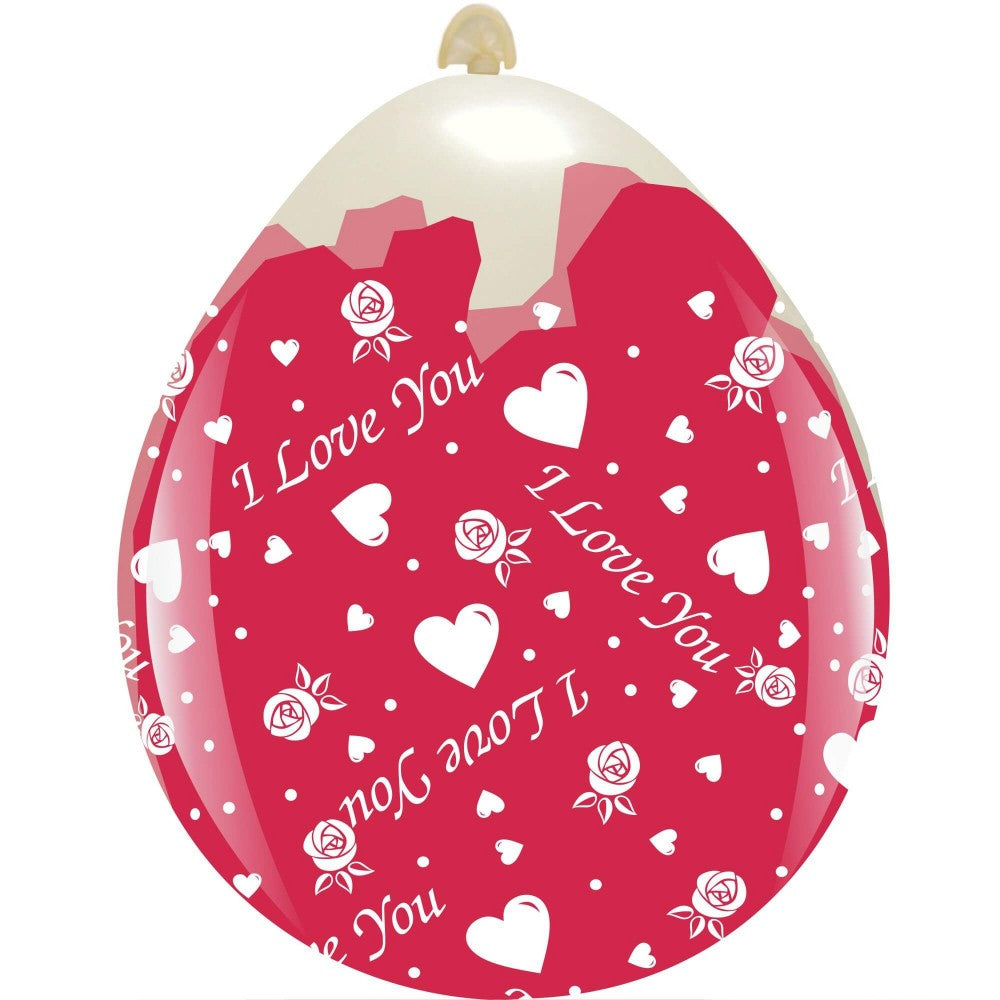 Uninflated 18 Inches I Love You All Around (10 Per Bag) Cattex Brand Stuffing Latex Balloons Manufacturered By Cattex