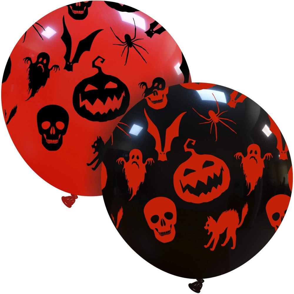 Uninflated 32 Inches Spooky Halloween Dark red All Around (1 Per Bag) Cattex Brand Latex Balloons Manufacturered By Cattex