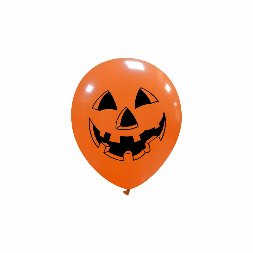 Uninflated 5 Inches Pumpkin Face 1 sided (100 Per Bag) Cattex Brand Latex Balloons Manufacturered By Cattex