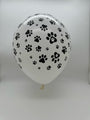 Not Inflated 12" Latex Balloons All Around (25 Per Bag) Paw Print Decomex White Made By Decomex Vietnam Exclusive to Bargain Balloons