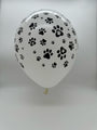 Uninflated 12" Latex Balloons All Around (25 Per Bag) Paw Print Decomex White Brand Name Decomex Vietnam Exclusive to Bargain Balloons