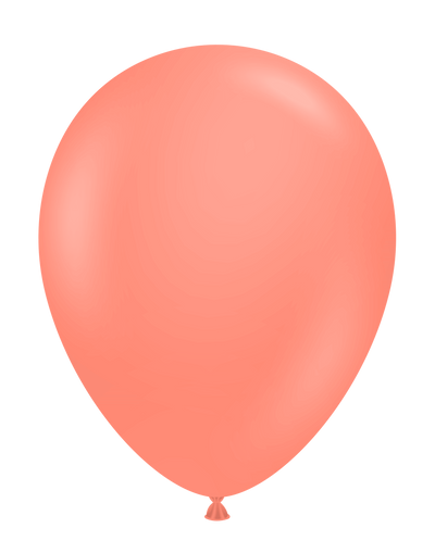 Un ballon en latex « Tuftex Poppy Designer » de 17 pouces, entièrement gonflé et muni d'un petit nœud à sa base, présenté sur un fond blanc uni.