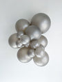 36" Metallic Pearl Silver Tuftex Latex Balloons (2 Per Bag) Manufacturer Inflated Image
