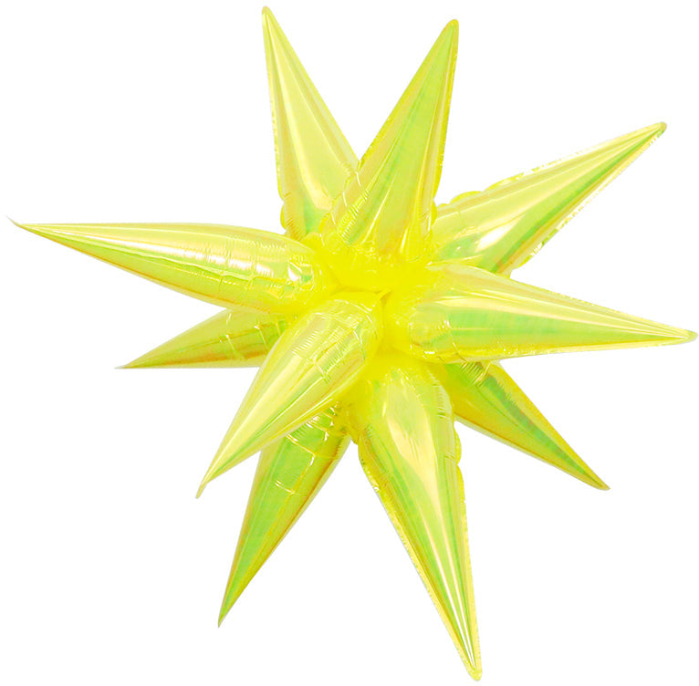 40 Inches Airfill Decor Only Pearl Lustrous Iridescent Yellow Starburst 12 Piece Kit Balloons 