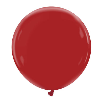 A single, inflated 24″ Cattex Brand Premium Imperial Red Latex Balloon with a knot at the bottom, displayed against a plain white background.