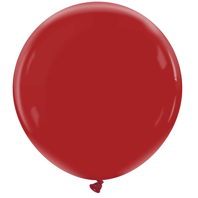 A single, inflated Cattex Brand Premium Imperial Red 36″ latex balloon with a tied end is displayed against a white background.