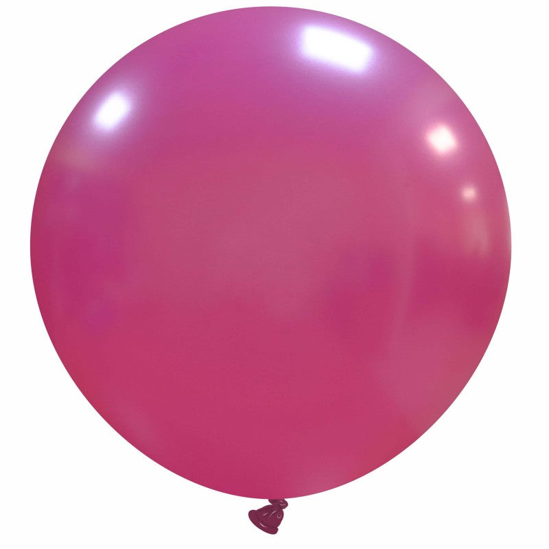 Uninflated 35 Inches Cattex Brand Premium Metal Fuchsia Latex Balloons