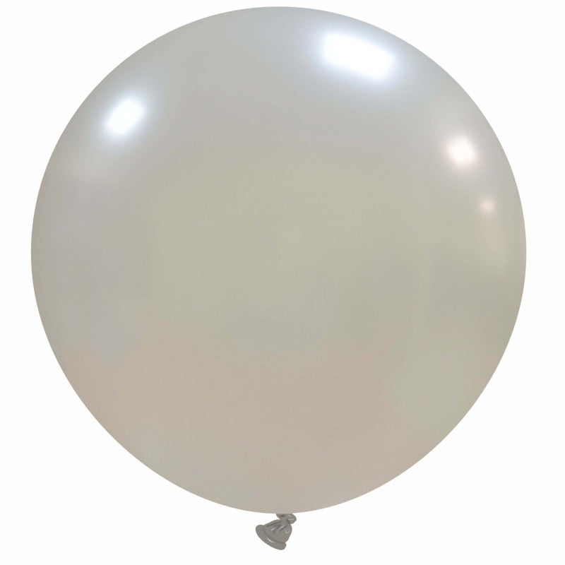 Uninflated 35 Inches Cattex Brand Premium Metal Silver Latex Balloons