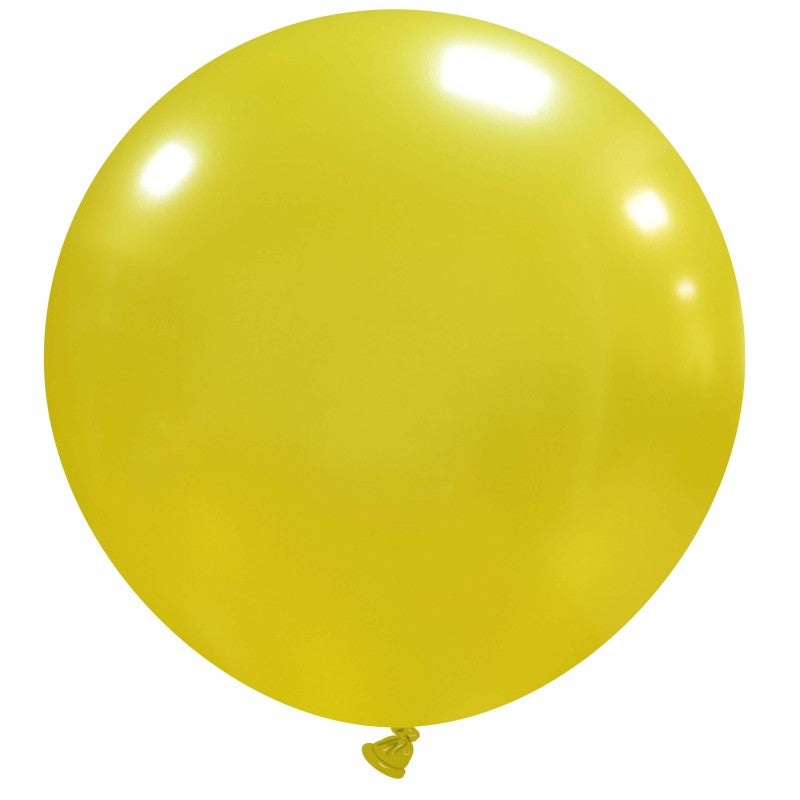 Uninflated 35 Inches Cattex Brand Premium Metal Yellow Latex Balloons