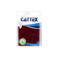 Una bolsa de globos de látex «Premium Imperial Red» de la marca Cattex de 5″ (100 unidades por bolsa), con una parte frontal transparente que deja ver los globos de color rojo oscuro que hay en su interior. El envase presenta elementos de diseño en azul y blanco e incluye un sello verde que indica que el material es látex natural.