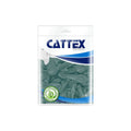 Un lot de ballons en latex bleu vintage haut de gamme de la marque Cattex, dont la face avant transparente laisse apparaître un tas de ballons bleus dégonflés à l'intérieur. L'emballage porte le nom de la marque Cattex ainsi qu'une étiquette indiquant « latex naturel ».
