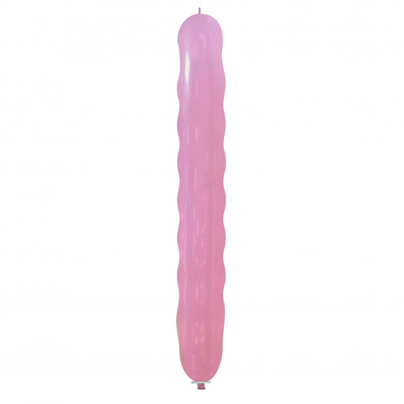 Uninflated 94 Inches Spiral Cattex Brand Standard Pink Latex Balloons