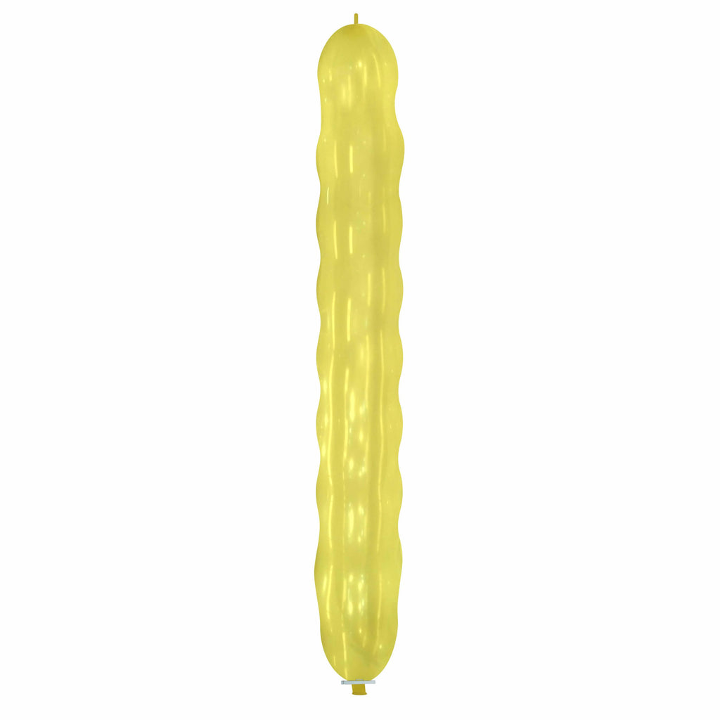 Uninflated 94 Inches Spiral Cattex Brand Crystal Crystal Yellow Latex Balloons