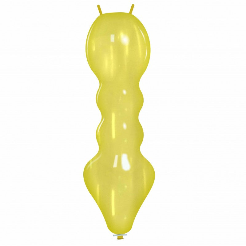 Uninflated 51 Inches Caterpillar Cattex Brand Crystal Crystal Yellow Latex Balloons