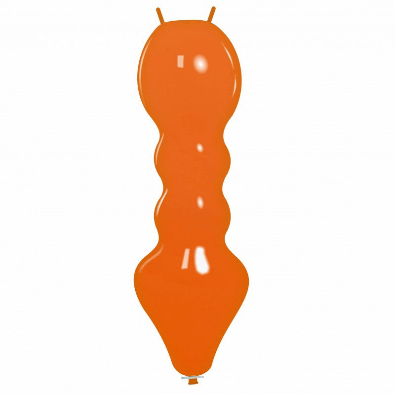 Uninflated 51 Inches Caterpillar Cattex Brand Standard Orange Latex Balloons