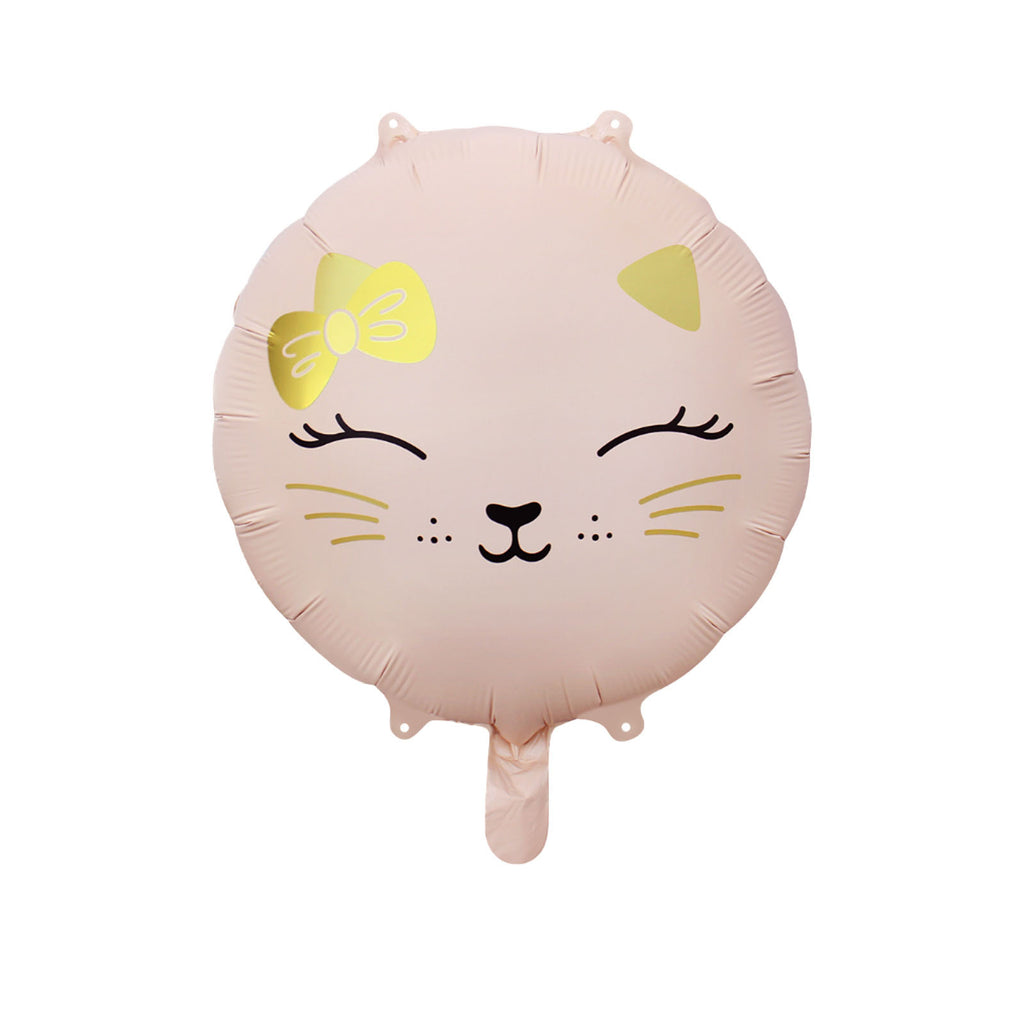 Uninflated 17 Inches Matte Cat Head Round Foil Balloon Pink Manufacturered By Colour Wheel