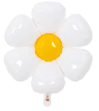 Not Inflated 42 Inches Airfill Only White and Yellow Daisy Flower Balloon Imported By Color Wheel