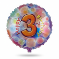 Happy 3rd Birthday Balloon - Flat