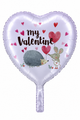 Inflated My Valentine foil balloon