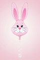 Pink Bunny Rabbit Foil Balloon with Blush Background and Ribbon