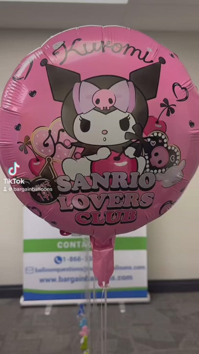 Uninflated 18" Hello Kitty Cinnamonroll Kuromi Loversclub Foil Balloons Brand Name Colour Wheel