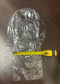 A clear plastic head-shaped gauge with a tape measure showing 28cm width is displayed on a dark wooden surface, perfect for showcasing BB-Custom's 8" Wide Neck BOBO Balloon Pre Stretched (5 pack), which requires heat sealing.