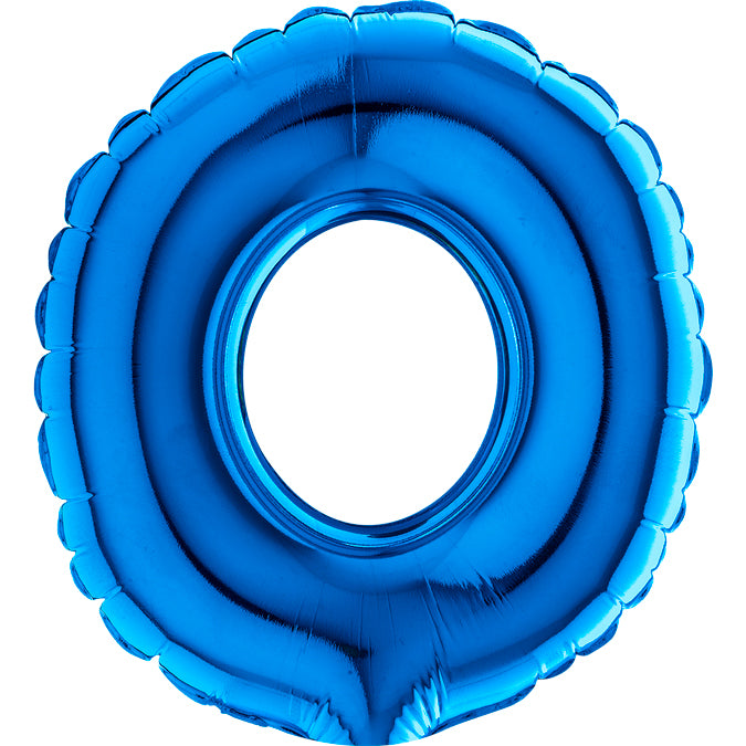 7" Airfill Only (requires heat sealing) Number/Letter Balloon 0 Blue
