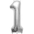 34" Northstar Brand Packaged Number 1 - Silver Foil Balloon