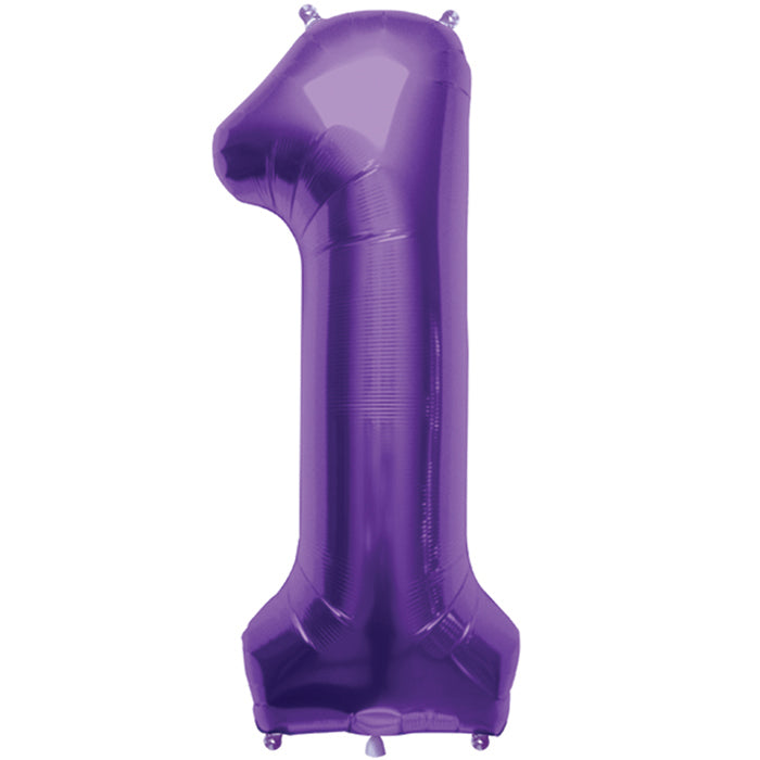 34" Northstar Brand Packaged Number 1 - Purple Foil Balloon