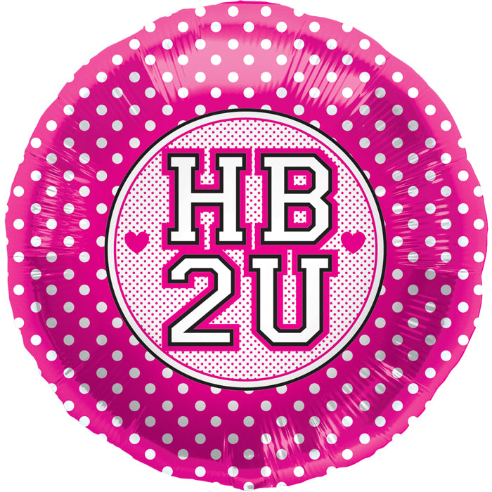 18" Foil Balloon HB2U Pink Dots