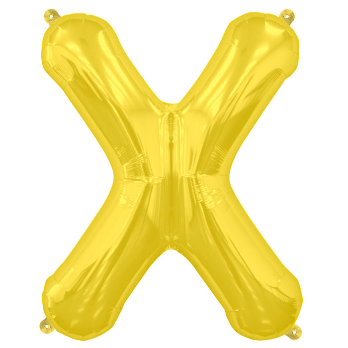 34" Northstar Brand Packaged Letter X - Gold Foil Balloon