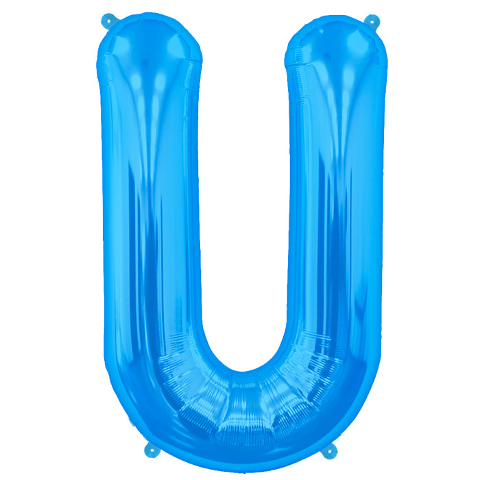 34" Northstar Brand Packaged Letter U - Blue Foil Balloon