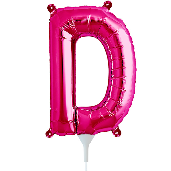 16" Airfill Only Self Sealing 16" Letter D - Magenta Foil Balloon
