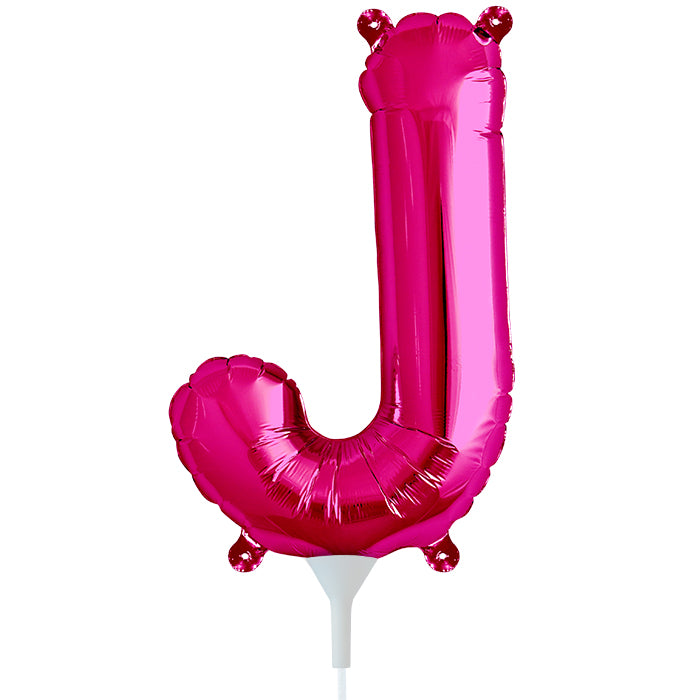 16" Airfill Only Self Sealing 16" Letter J - Magenta Foil Balloon
