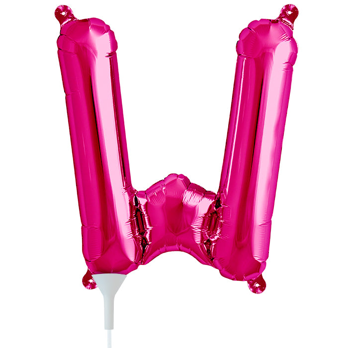 16" Airfill Only Self Sealing 16" Letter W - Magenta Foil Balloon