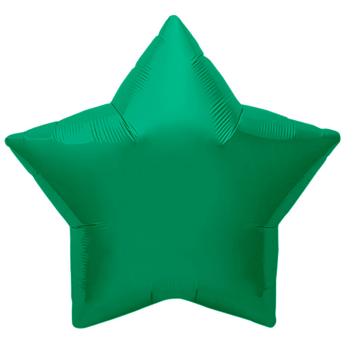 9" Airfill Only Northstar Brand Emerald Green Star Foil Balloon
