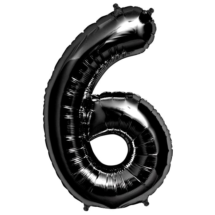 34" Foil Balloon Number 6 - Black