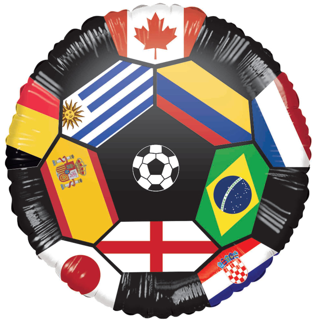 18" Soccer Flags Foil Balloon