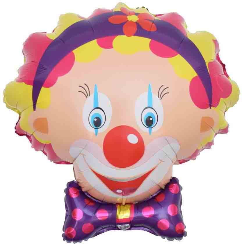 31" Clown With Headband Foil Balloon