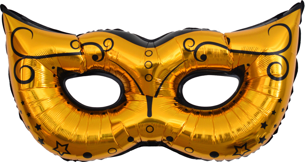 42" Airfill Only Gold Mask With Decoration Foil Balloon