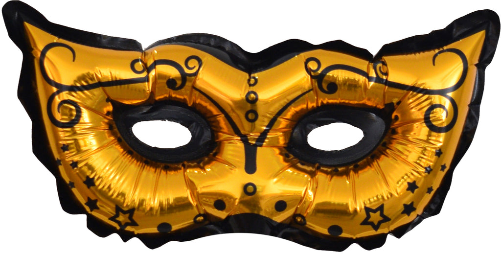 10" Airfill Only Gold Mask With Decoration Foil Balloon