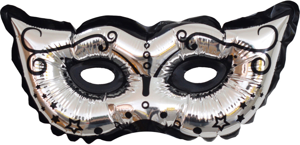 10" Airfill Only Silver Mask With Decoration Foil Balloon