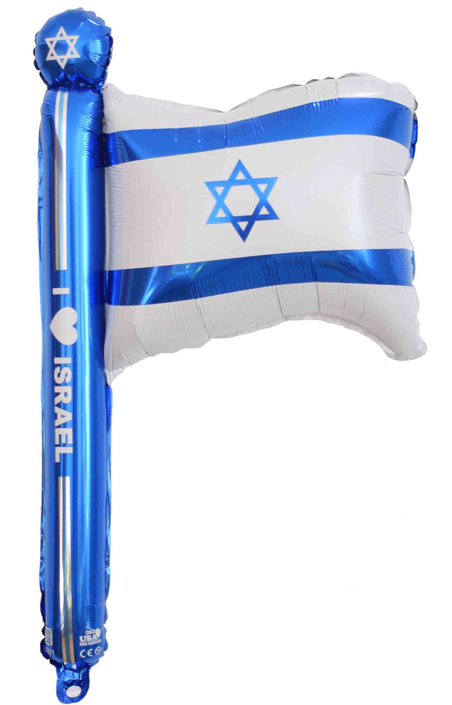 32" Airfill Only Israeli Flag Foil Balloon