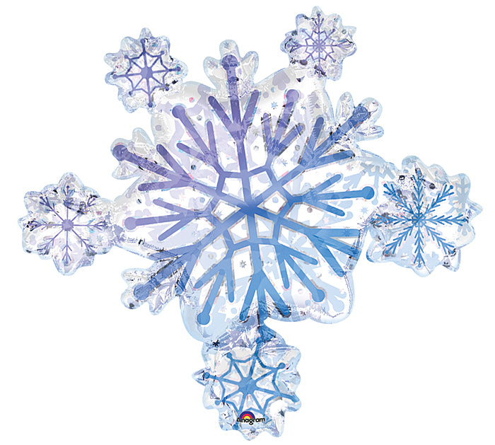 32" Holographic Prismatic Snowflake Cluster Balloon