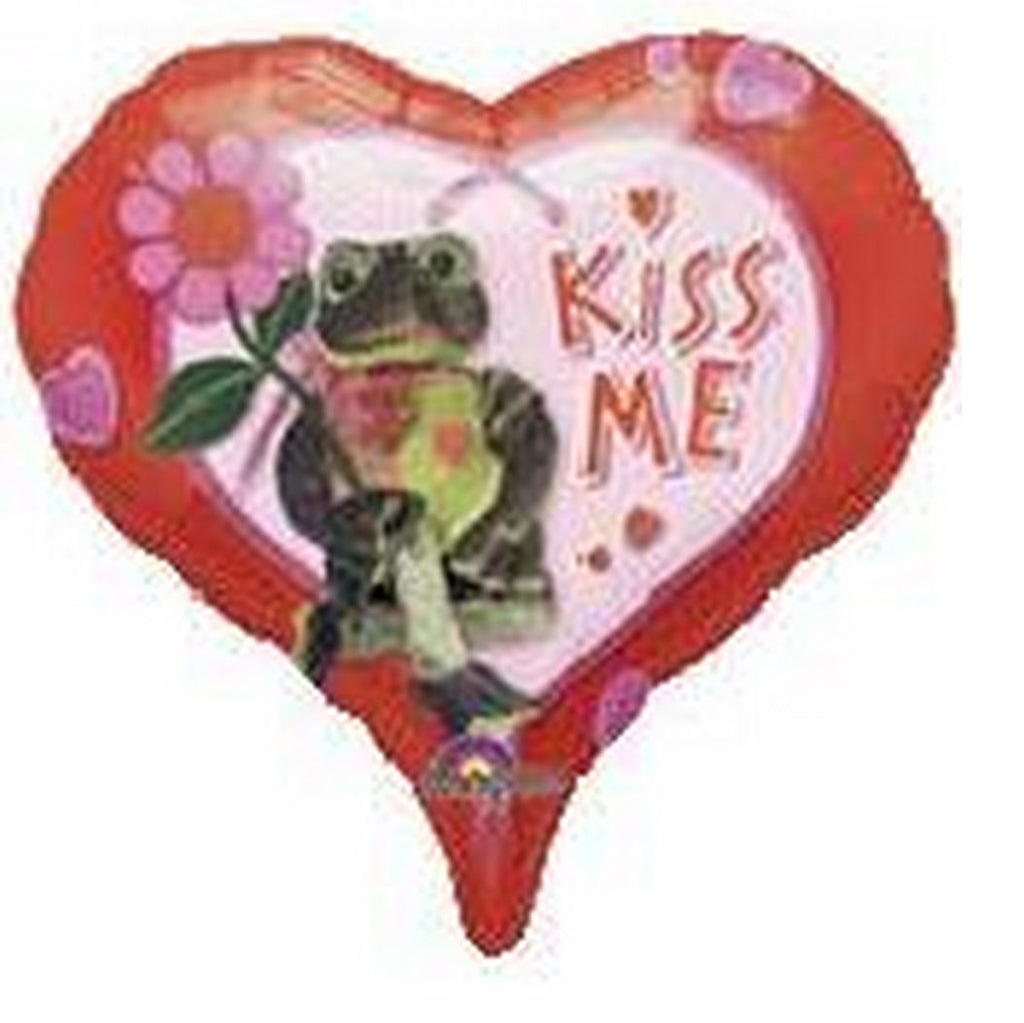 18" Kiss Me Frog Heart Balloon